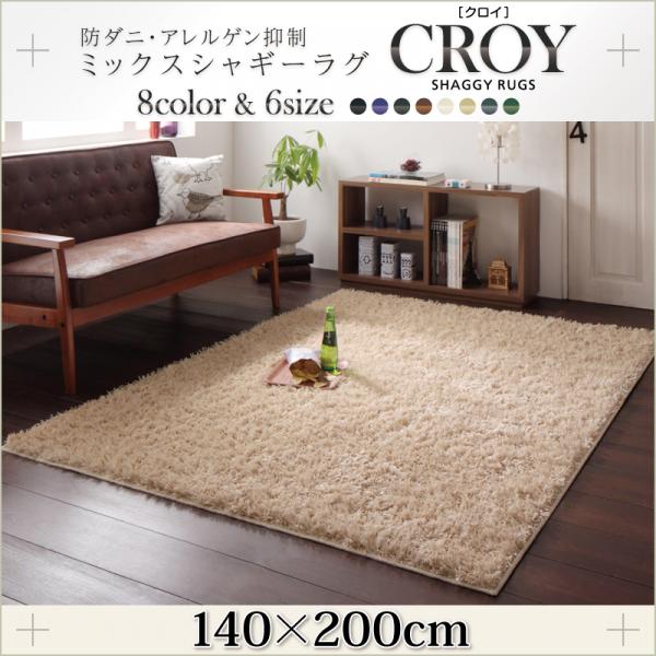 防ダニ・アレルゲン抑制ミックスシャギーラグ【CROY】クロイ 140×200cm