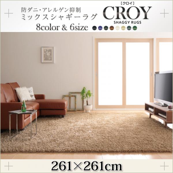防ダニ・アレルゲン抑制ミックスシャギーラグ【CROY】クロイ 261×261cm